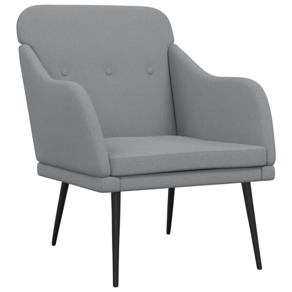 vidaXL Fauteuil Gris clair 63x76x80 cm Tissu