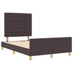vidaXL Cadre de lit avec tête de lit Marron foncé 140 x 190 cm tissu