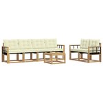 vidaXL Ensemble de canapés d'extérieur 7 Pièces Blanc et crème
