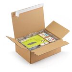 Caisse carton brune simple cannelure montage instantané fermeture adhésive raja 31x23x11 cm (lot de 20)