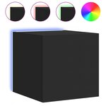 vidaXL Meubles TV muraux avec lumières LED 2 Pièces noir 30 5x35x30 cm