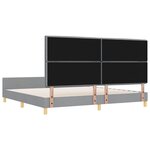 vidaXL Cadre de lit avec tête de lit Gris clair 200 x 200 cm tissu