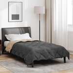 vidaXL Duvet d'été simple Anthracite et Taupe 220 x 135 cm Microfibre