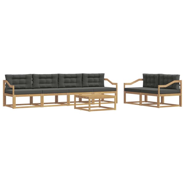 vidaXL Ensemble de canapés d'extérieur 6 pc Blanc et anthracite