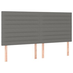 vidaXL Têtes de lit 4 Pièces Gris foncé 80x5x78/88 cm Tissu