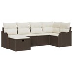 vidaXL ensemble de canapés de jardin 6 pièces avec coussins marron rattan poly