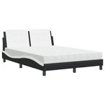 vidaXL Cadre de lit sans matelas Zadar noir et blanc 140x190 cm similicuir