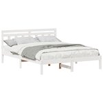 vidaXL Cadre de lit Blanc 140 x 200 cm Pin massif