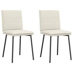 vidaXL Chaises à manger lot de 2 Crème Velours