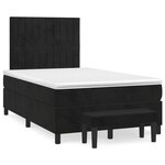 vidaXL Sommier à lattes de lit avec matelas noir 120x190 cm velours