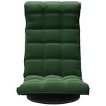vidaXL Chaise de sol pivotante Vert foncé Velours