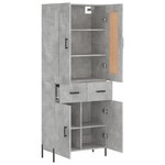 vidaXL Buffet haut Gris béton 69 5x34x180 cm Bois d'ingénierie