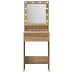 Coiffeuse vidaXL avec éclairage LED en chêne artisan  50x41x135 cm