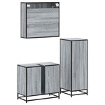 vidaXL Ensemble de meubles de salle de bain 3 Pièces Sonoma gris