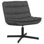 vidaXL Chaise pivotante Noir 63 x 75 x 76 cm PU brillant