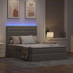 vidaXL Lit avec rangement et LED Taupe 140 x 190 cm Polyester