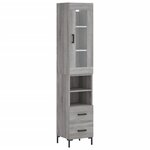 vidaXL Buffet haut Sonoma gris 34 5x34x180 cm Bois d'ingénierie