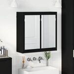 vidaXL Armoire Miroir de Salle de Bain avec porte Noir 60 x 20 x 60 cm