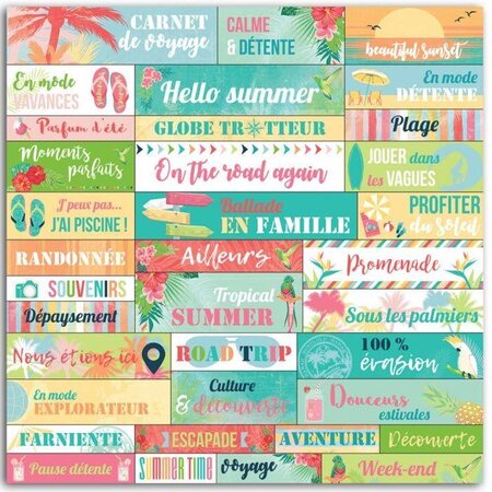 36 stickers expressions Paradis tropical