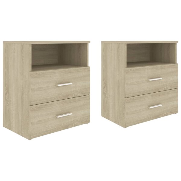 vidaXL Tables de chevet 2 Pièces Chêne sonoma 50x32x60 cm