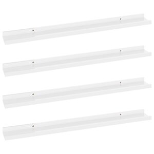 vidaXL Étagères murales 4 Pièces Blanc brillant 80x9x3 cm