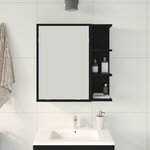 Armoire Miroir de Salle de Bain vidaXL - Chêne Noir 62 5x20 5x64cm en Bois d'ingénierie