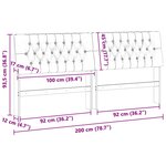 vidaXL Tête de lit capitonnée Gris clair 200 cm Pin massif