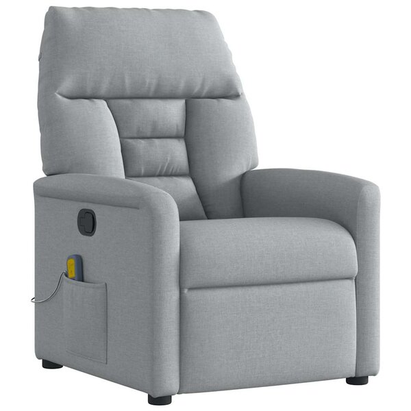 vidaXL Fauteuil de massage inclinable Gris clair Tissu