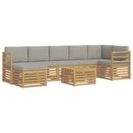 vidaXL Ensemble de canapés d'extérieur 8 Pièces Blanc et gris clair