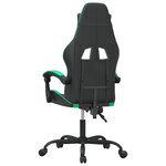 vidaXL Chaise de jeu pivotante Noir et vert Similicuir