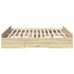 vidaXL Cadre de lit avec tiroirs sans matelas chêne sonoma 180x200 cm