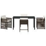 vidaXL Ensemble de salle à manger pour jardin 5 Pièces Marron polyrotin