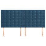 vidaXL Tête de lit Bleu foncé 160 x 5 x 118/128 cm Velours