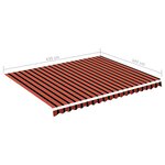 Vidaxl tissu de remplacement pour auvent orange et marron 4 5x3 5 m