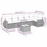 vidaXL Salon de jardin avec coussins 7 Pièces gris clair résine tressée