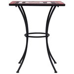 vidaXL Table de bistro mosaïque Terre cuite et blanc 60 cm Céramique