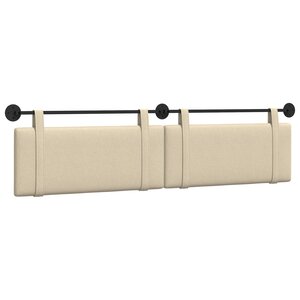 vidaXL Tête de lit suspendue Crème Tissu