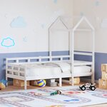 vidaXL Lit de jour avec toit sans matelas blanc 80x200 cm bois massif