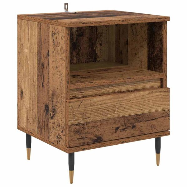 vidaXL Cabinet de chevet Bois ancien 40 x 35 x 50 cm Bois d'ingénierie