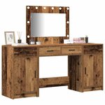 vidaXL Table de Toilette avec tiroir 3 Pièces Marron Bois d'ingénierie