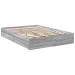 vidaXL Cadre de lit avec tiroirs sans matelas sonoma gris 140x200 cm