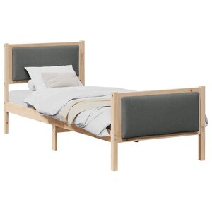 vidaXL Cadre de lit avec tête de lit Gris foncé 75 x 190 cm tissu
