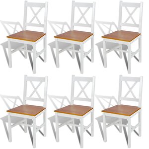 vidaXL Chaises à manger lot de 6 blanc pinède