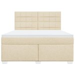 vidaXL Sommier à lattes de lit avec matelas Crème 180x200 cm Tissu