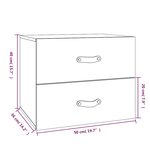vidaXL Tables de chevet murales 2 Pièces Gris 50x36x40 cm