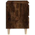vidaXL Tables de chevet et pieds en bois 2 Pièces Chêne fumé 40x35x50 cm