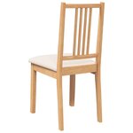 vidaXL Chaises à manger coussins 2 Pièces naturel bois massif caoutchouc