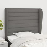 vidaXL Tête de lit avec oreilles Gris foncé 103x23x118/128 cm Tissu