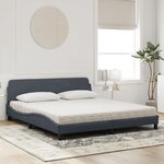vidaXL Lit avec matelas Dover gris foncé 180x200 cm velours