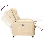 vidaXL Fauteuil inclinable électrique Crème Tissu